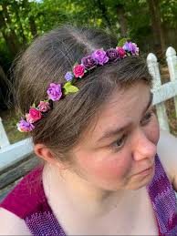 ellaslovelycreations Anna Frozen Flower Crown, Anna Flower Crown, Frozen Flower Crown, Anna Floral Headband, Frozen Floral Headband, Modeled by Julia
