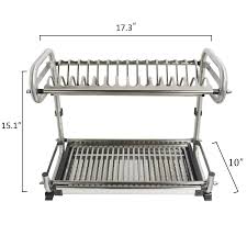 A waterproof drip dry cabinet dish dryer, cabinet dish dryer rack is available in lemon, red, yellow etc color, it co. 2 Tier Kitchen Cabinet Dish Rack Stainless Steel Wall Mount Dish Rack Bowls Utensils Drying Rack Dish Rack Organizer Rubber Leg Protector With Drain Board Tray On Galleon Philippines