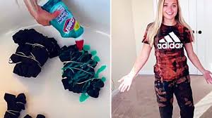 I created this reversed tie dye sweater using bleach! How To Make A Tie Dye Sweat Set Using Gel Bleach