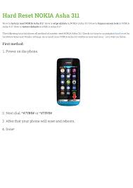 Hard Reset NOKIA Asha 311 ...