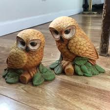 After digesting their food, owls regurgitate hard pellets of compressed bones, fur, teeth, feathers, and other materials they couldn't digest. Home Interior Perched Owl Figurines A Pair Chairish