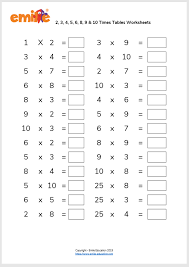 This works for any numerical sequence (including 10+9+8+7+6+5+4+3+2+1) so you can work out the total quickly by adding the first (call that x) and last (call that y) numbers in the sequence. Multiplication Tables Check Mtc Worksheets