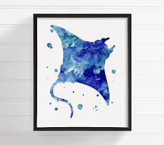 Southern stingray 20x12 wall decal. Manta Ray Watercolor Painting Manta Ray Art Print Manta Ray Poster Nautical Wall Art Bathroom Decor Coastal Wall Decor Ocea Manta Ray Art Art Dolphin Art