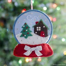 Holiday Stitch Along Ornament 2 Snow Globe Betz White Felt Crafts Christmas Felt Christmas Ornaments Felt Christmas Decorations