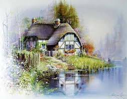 Poster 40x50 Cm Blumengarten Am See By Andres Orpinas Romantische Motive Jetzt Bei Fantastic Pictures Online Bestellen Pinturas Paisajes Arte