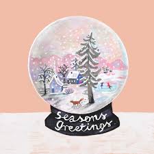 10 hallmark snowman snow globe christmas greeting cards unused with envelopes. Snow Globe Christmas Card Martyna Zoltaszek