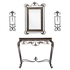 But, that's not all as the set can provide you with everything that you need to furnish an entryway. Southern Enterprises Adisa Sconce Mirror Console Table 4 Piece Set Aged Bronze Patina Walmart Com Walmart Com