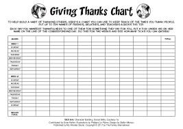 Giving Thanks Chart