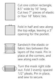 Face mask pattern free sewing patter craft passion in 2020. Pleated Face Mask Pattern With Ties Or Elastic Free Printable