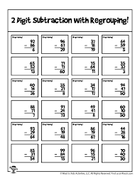 2nd grade subtraction math worksheet key woo jr kids activities children s publishing