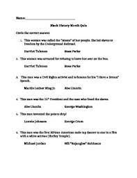 … and you can't use google what was the name of dr. Black History Month Quiz Mc By Leanne Borbely Teachers Pay Teachers