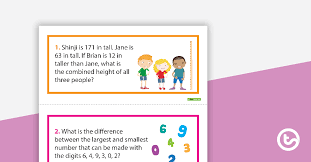Check spelling or type a new query. Math Word Problem Task Cards Addition And Subtraction Teaching Resource Teach Starter