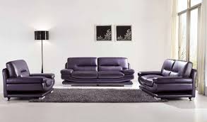 Chic Modern Esf 2757 Full Purple Italian Leather Sofa Set Contemporary Style Ebay Leather Living Room Set