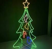 3D Neon Christmas Tree Rope Light Motif