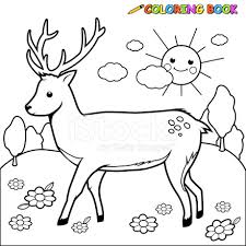 Que tal começarmos o dia de hoje colorindo mais alguns belos desenhos de animais !?! Veados Colorir A Pagina Do Livro Imagem Vetorial Freeimages Com