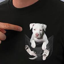 Collection by rodwarner • last updated 2 weeks ago. White Pitbull Puppy Inside Fake Pocket Shirt Teepython
