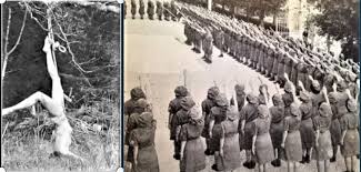 Raccolta di 5 fotografie relative ai quattro partigiani (salvatore cacciatore, giuseppe de zordo, valentino andreani, gianni piazza)impiccati ai lampioni di piazza campitello (ora piazza dei martiri). Jolanda Crivelli Uccisa Dai Partigiani E Lasciata Giorni Appesa A Un Albero Secolo D Italia