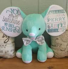 Birth Announcement Stuffed Animal Blanks Cubbies Dumble 12 Elephant W Embroiderable Ears Grey Elephant Stuffed Animal Elephant Plush Cubbies
