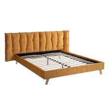 Ambiance tendre et nuits romantiques avec la tête de lit 160 cm josephine. Cadre Tete De Lit 160 200 Tissu Ocre Alborg Univers Chambre