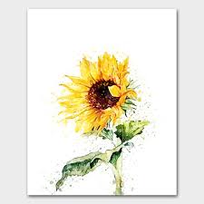 Watercolor Flowers Spring Flowers Hand Drawn Flowers Sunflower Decor Sunflower Painting Yellow Sunflo Aquarell Blumen Aquarell Sonnenblume Blumen Zeichnen
