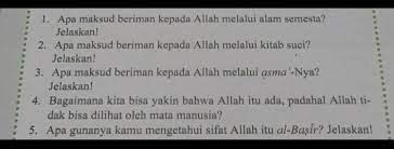 Tulisan tentang hikmah beriman kepada allah disertai dengan dalil dalam alquran lengkap dengan harakat dan arti terjemah dalam bahasa indonesia mengacu kepada pelajaran pendidikan agama islam kelas 7 sltp disertai sedikit maksud apa itu beriman kepada allah. 1 Apa Maksud Beriman Kepada Allah Melalui Alam Semesta Jelaskan 2 Apa Maksud Beriman Kepada Brainly Co Id