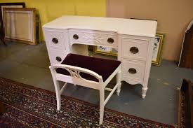 Huntley White Painted Vintage Bedroom Vanity Desk Vintage Furniture With Chair By Thegreensceneantique On Ets Bedroom Vintage Vintage Desk Mirrored Vanity Desk