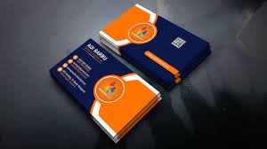 Shop from 4200 visiting card backgrounds, images and business card designs only at vistaprint. Free Creative Navy Blue And Orange Company Business Card Design Graphicsfamily