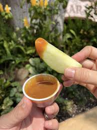 Apples with Caramel Dipping Sauce from Tropical Imports in Adventureland.  $3.99 These sliced apples with the caramel dip were a fantastic  snack/treat! Have you ever tried it? At $3.99 it's not a