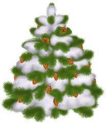 Transparent Christmas Tree With Cones Christmas Clipart Snowy Trees Christmas