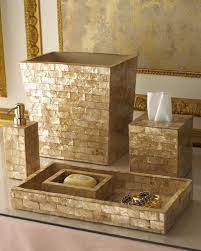 Increase the appeal of a gray and white bathroom with gold accents and decor. Gold Bath Accessories Ideas On Foter