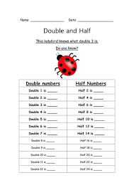 doubles and halves worksheet up to 24 teaching resources