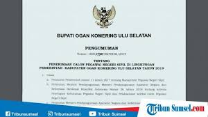 Dengan tetap memperhatikan alokasi formasi cpns 2019. Rincian Formasi Cpns 2019 Kab Oku Selatan Dan Persyaratannya Download Link Pdf Di Sini Tribun Sumsel