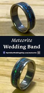 Titanium is valued for its durability, modern aesthetic and comfort. Men S Unique Wedding Band Titanium Meteorite Blue Opal Women S Sizes Available Wedding Products From Myonlineweddinghelp Com Mens Wedding Bands Unique Titanium Wedding Band Opal Wedding Rings