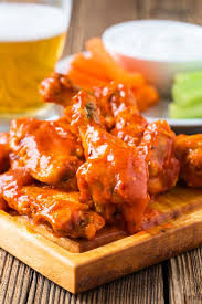 Baked Buffalo Chicken Wings With Creamy Blue Cheese Sauce Made With Chicken Wings Buffalo Sauce Recipe Baked Chicken Wings Buffalo Buffalo Sauce Recipe Easy