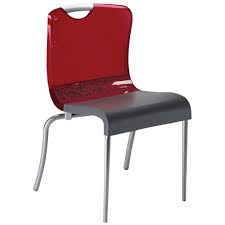 Grosfillex Us228207 Krystal Red Resin Indoor Stacking Chair 4 Pack Chair Stacking Chairs Simple Storage