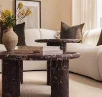 Vesper Marble Coffee Table Set in Rosso Levanto