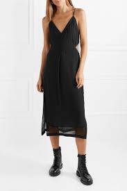 Rag Bone Anais Tulle Paneled Silk Georgette Midi Dress Tulle Slip Dress Dresses Fashion Outfits
