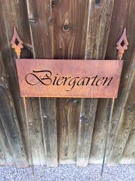 Edelrost Biergarten Schild Auf Www Metalldesign Kattner De Biergarten Schild Edelrost Biergarten