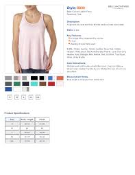 Bella Racerback Tank Tops Size Chart Nils Stucki