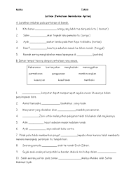 Imbuhan sisipan online worksheet for tahun 5. 1 1 Latihan Imbuhan Apitan