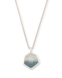 vanessa silver long pendant necklace in