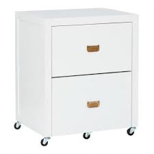 If the primary material of the cabinet is a priority, choose from solid wood or metal types. White Wood Campaign 2 Drawer Leah Rolling File Cabinet World Market