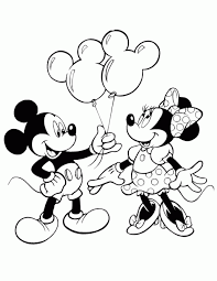 Coloring page of a mouse with long tail and the body filled with floral patterns. Cute Mickey And Minnie Mouse Coloring Pages Novocom Top