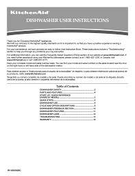 Everything you need to know. Kitchenaid Dishwasher W10300928c User S Manual Manualzz