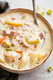 Creamy Ham Potato Soup In A Bowl Cafedelites Ham Potato Soup Recipe Ham Soup Recipes Ham And Potato Soup Best Potato Soup