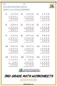 3rd Grade Math Worksheets Addition Free Printable Addition Worksheets 3rd Grade 3rd Grade Mat In 2020 3rd Grade Math Worksheets 3rd Grade Math Math Worksheets