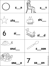 Leaning to alphabetize a list of words is one of the first skills students learn in primary grades. Fill In Missing Letters In Words That Start With S Enchantedlearning Com