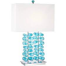 Vases kitchen drying mat kitchen textile set kitchen towel lamp sets lampshades lantern candle holders lantern string lights lava lamps lidded tumblers lids loveseat furniture. Possini Euro Design Modern Table Lamp Blue Bubble Cascade Glass Chrome Bright White Box Shade For Living Room Bedroom Family Target