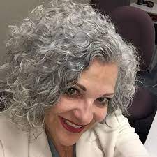 Silver And Curls 55 Short Curly Hair Curly Hair Styles Grey Curly Hair