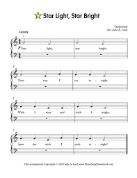 Star Light Star Bright Piano Sheet Music Sheet Music Star Light Star Bright
